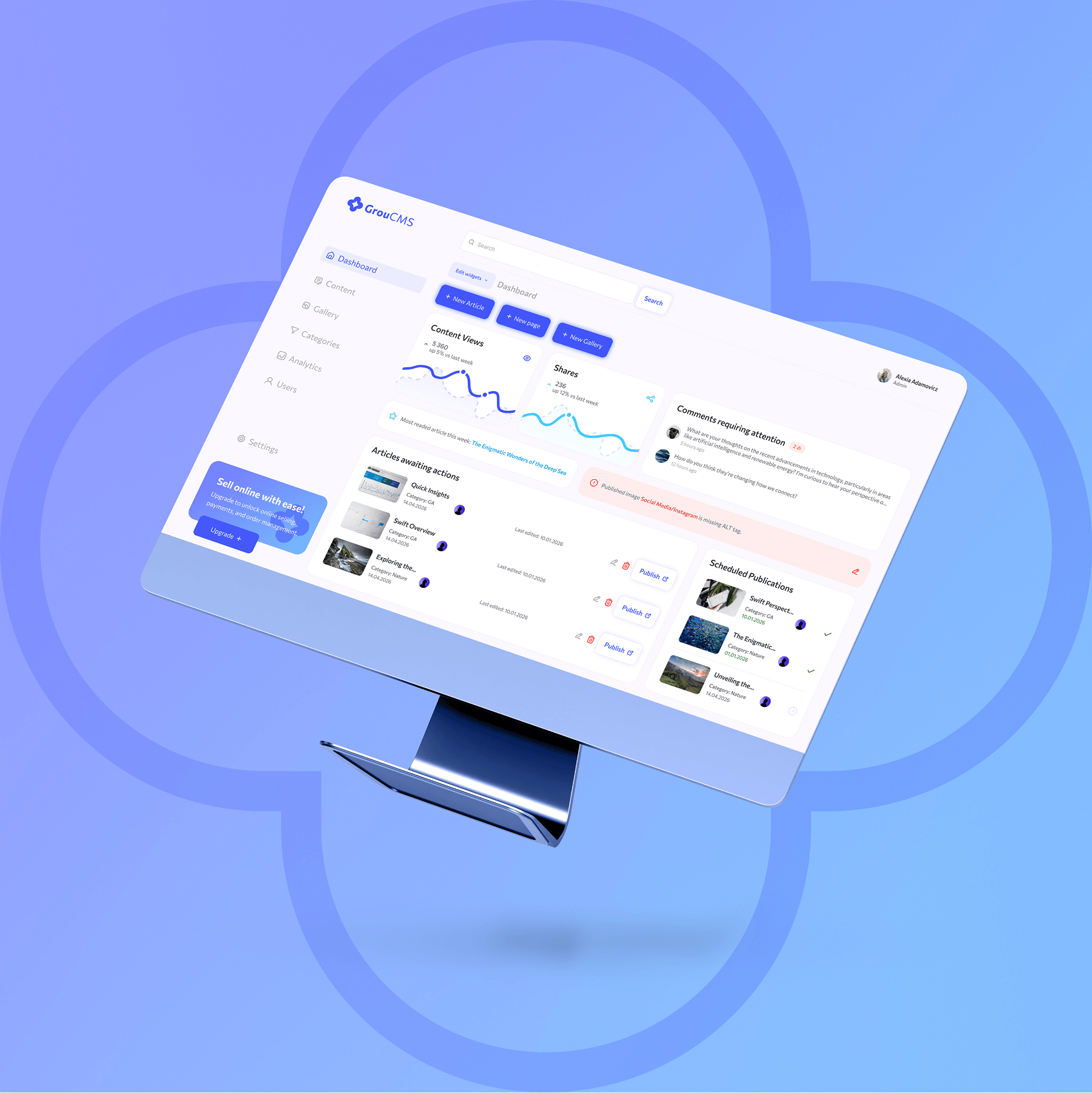 CMS - application dashboard