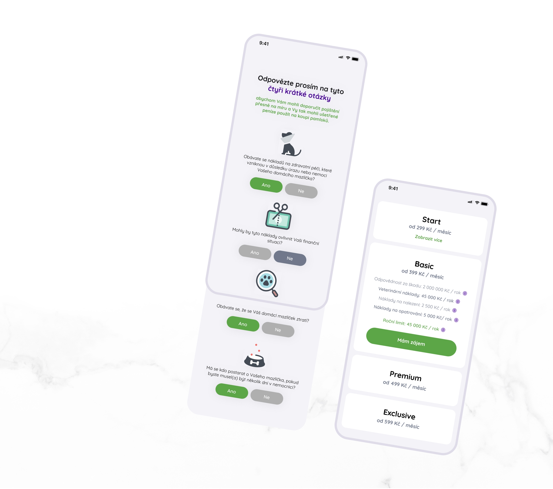 Pet Expert - phone screens